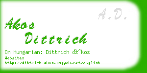 akos dittrich business card